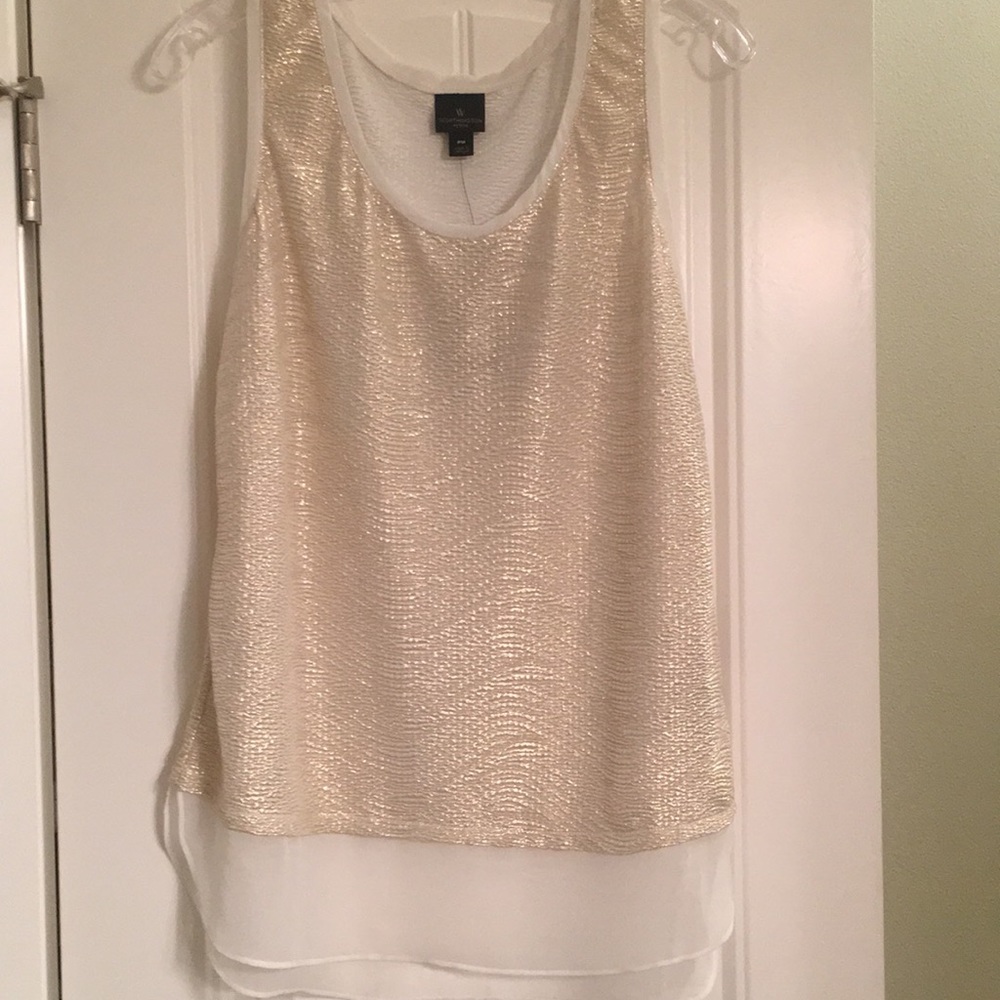 Metallic gold fabric dressy tank